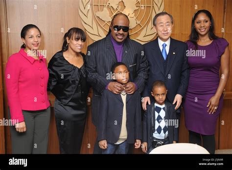 Stevie Wonder, with UN Secretary General Ban Ki-Moon and family, named ...