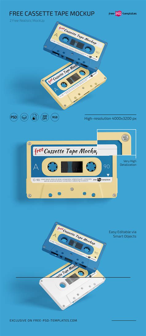 Free Cassette Tape Mockups In Psd Free Psd Templates