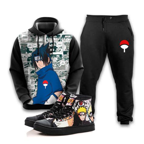 Kit Conjunto Blusa De Moletom Cal A E T Nis Sasuke Uchiha Naruto Anime