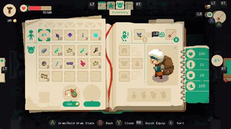 Inventory Moonlighter Interface In Game Pixel Art Games Game Ui