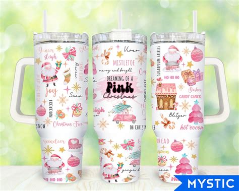 Pink Christmas Custom Stanley Cup 40 Oz 30 Oz Tumbler With Handle