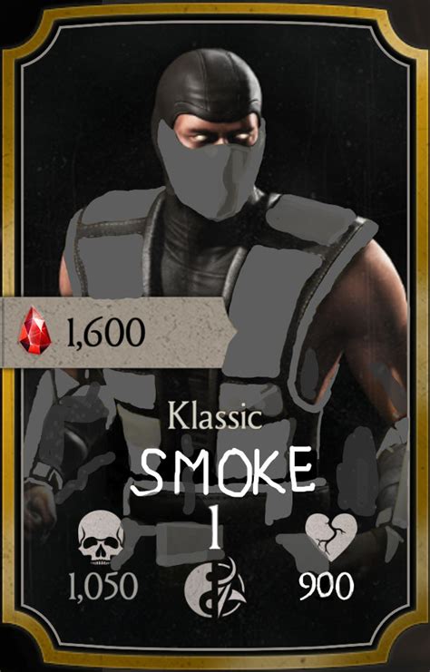 Mortal Kombat Mobile Klassic Smoke Kustom Kard By Rattleshakeman On