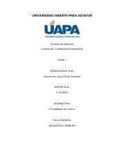 Antonio Perez Tarea 1 Contabilidad De Costo 1 Docx UNIVERSIDAD