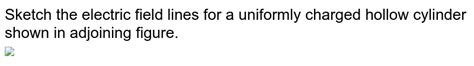 Sketch The Electric Field Lines For A Uniformly Charged Hollow Cyl