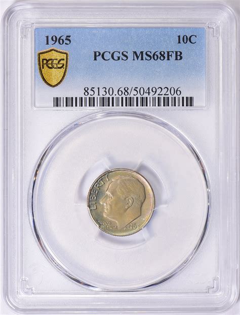 1965 Roosevelt Dime Pcgs Ms 68 Fb Toned Item 1662708