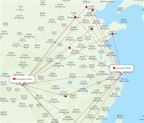 All Flight Routes From Chongqing To Shanghai Ckg To Pvg Flight Routes