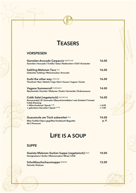 Food Menu Gold Brown Münster