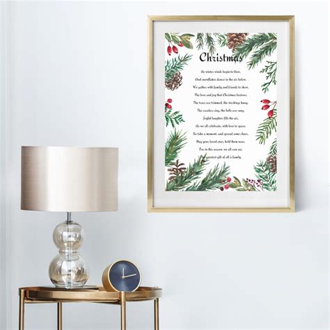 Christmas Poem Christmas Poem Card Christmas Prayer Christmas Wall Art ...