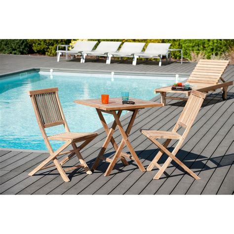 Table De Jardin Personnes Carr E Pliante X Cm En Bois Teck