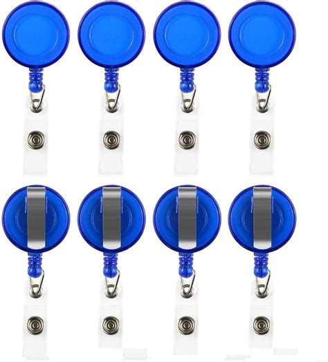 Nssp Round Shape Yo Yo Retractable Key Ring For Id Card Holder Blue