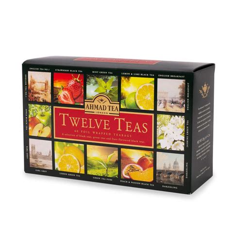 Ahmad Tea Twelve Teas Selection Pack Black Teas Green Teas Fruit Teas Perfect Tea T