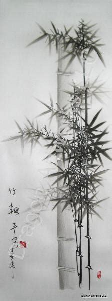 Original Chinese Bamboo Charcoal Drawing