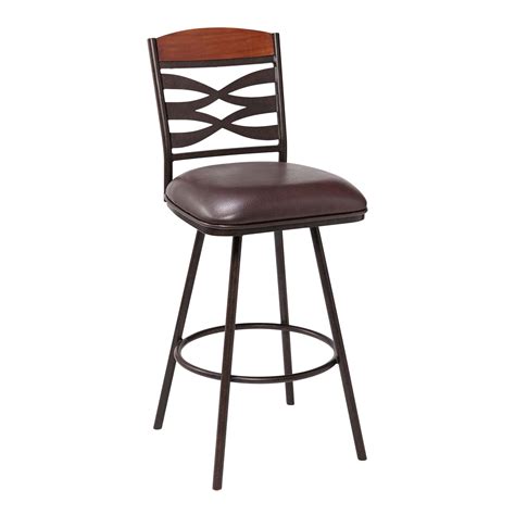 Arden Contemporary Bar Height Barstool In Auburn Bay Finish W Brown