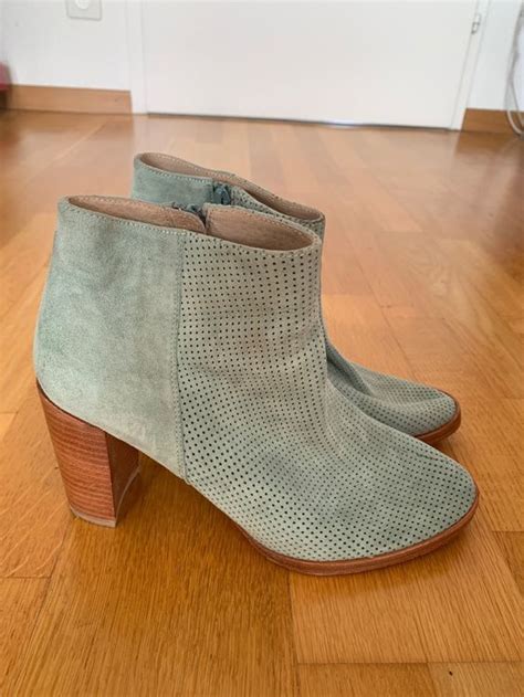 Wundersch Ne Wildleder Stiefeletten Neu Gr Stahlblau Kaufen Auf