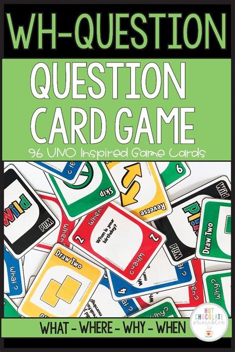 Wh Question Card Game What When Where Why Question Cards