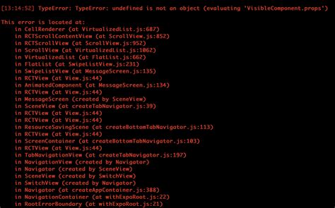 TypeError Undefined Is Not An Object Evaluating VisibleComponent