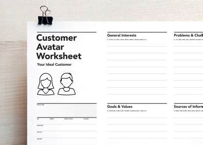 Customer Avatar Worksheet# | Rumble Design Store