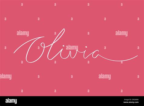 Female Name Olivia Girls Name Handwritten Lettering Calligraphy