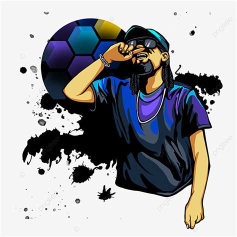 Hip Hop Png Image Hip Hop Singer Illustration Hip Style Rap Singer