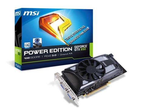 MSI GeForce GTX 650 Power Edition OC 1GB GDDR5 PCIe N650 PE 1GD5 OC