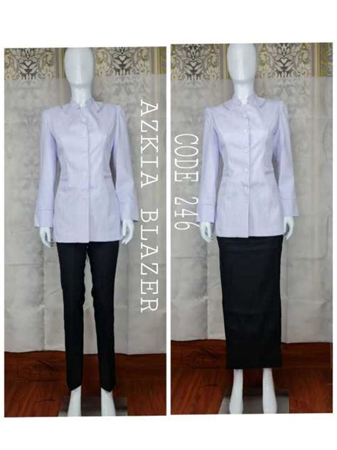 Azkia Blazer 246 Setelan Blazer Hitam Putih Polos Baju Aja Setelan