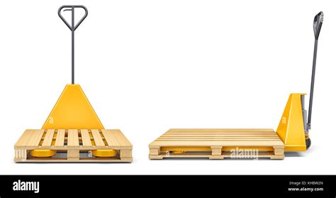 Set Of Pallet Jacks On White Background Stock Photo Alamy