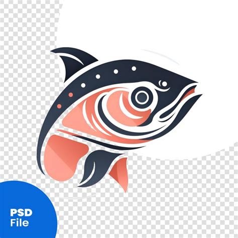 Modelo de design de logotipo de peixe salmão ícone de frutos do mar