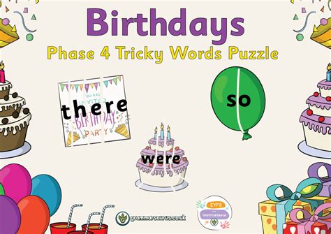 Eyfs Birthdays Phase Tricky Words Puzzle Grammarsaurus Hot Sex Picture