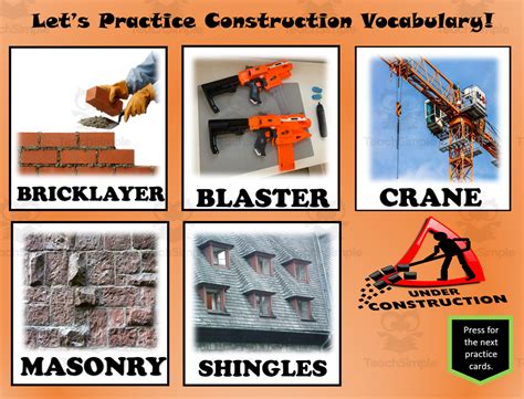 Free Construction Interactive Games to Practice Vocabulary by Teach Simple