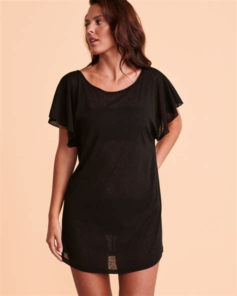 Cover Me Short Sleeve Cover Up Black Bikini Village