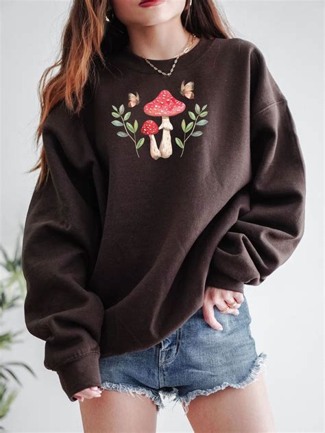 Mushroom Sweatshirt Cottagecore Shirt Mushroom Sweater Cottage Core