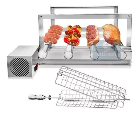 Churrasqueira Inox Giragrill Espetos Grelha Brinde Frete Gr Tis