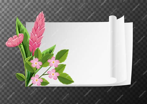 Premium Vector | Border template with pink flowers