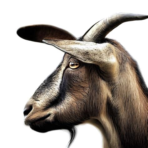 Premium Ai Image Full View Goat Head From Side White Background