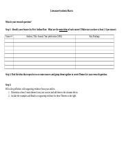 Creating a Literature/Synthesis Matrix to Answer Your Research | Course ... 