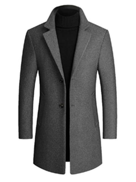 Yskkt Mens Fashion Autumnwinter Woolen Trench Coat Long British Wool