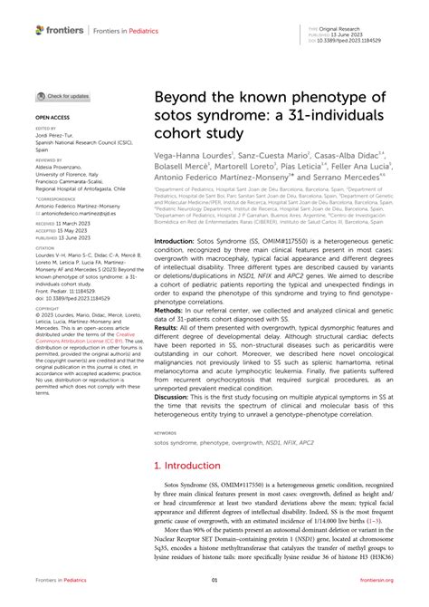 PDF Beyond The Known Phenotype Of Sotos Syndrome A 31 Individuals