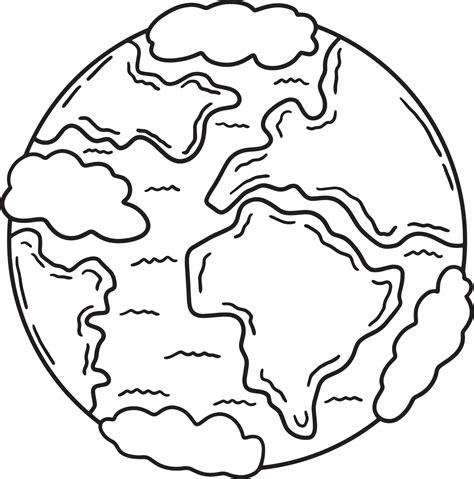 Planet Earth Isolated Coloring Page for Kids 10993714 Vector Art at ...