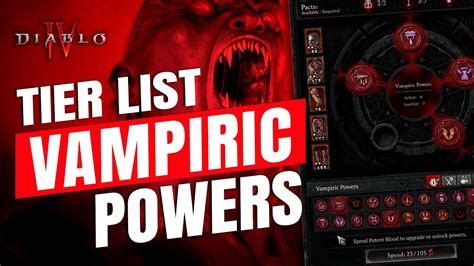 Diablo 4 Tier List Vampiric Powers For All Classes Season 2 Diablo Iv