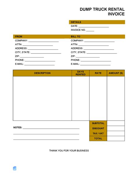 Rental Invoice Template Invoice Maker