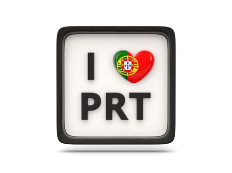 Heart with ISO code. Illustration of flag of Portugal