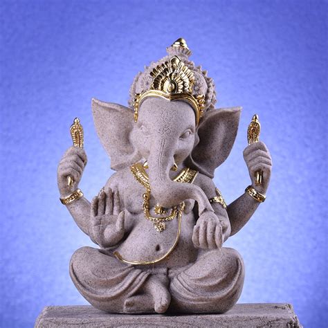 VILEAD Sandstein Indische Ganesha Elefant Gott Sta Vicedeal