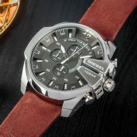 DZ4290 Diesel Mega Chief Watch Brown Leather