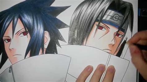 Itachi And Sasuke Half Face Drawing