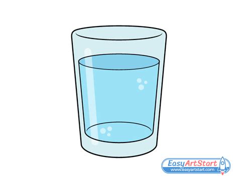 How to Draw a Glass of Water (6 Steps) - EasyArtStart