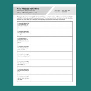 15 Existential Therapy Worksheets Editable Fillable Printable PDFs