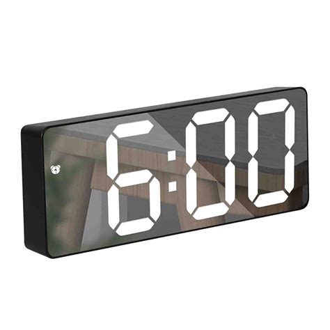 Digital Alarm Clocks Led Mirror Electronic Clock Snooze Mode Auto