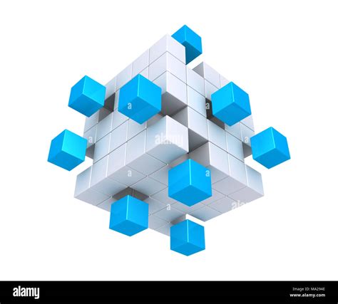 Abstract blue 3d digital cubes Cut Out Stock Images & Pictures - Alamy