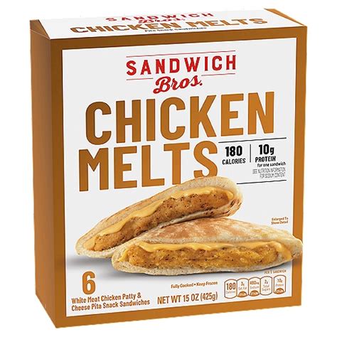 Sandwich Bros. Chicken Melt Flatbread, Frozen Sandwiches