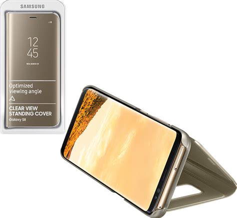 Samsung Clear View Standing Cover Gold Galaxy S Skroutz Gr